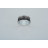 Ring 18K white gold, carbon, diamonds in gradations of colors, white, cognac, black