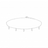 DJULA White Gold Bracelet 5 Pampilles Set with Diamonds / Chain Balls Spring Ring