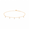 DJULA Yellow Gold Bracelet 5 Pampiles Set with Diamonds / Chain Balls Spring Ring