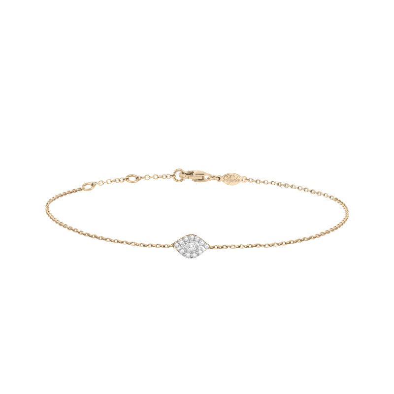 DJULA Yellow Gold Diamond Eye Bracelet / Chaine Forçat Spring Ring