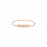 DJULA Rose Gold Chaine Bar Ring Set with 7 Diamonds