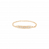 DJULA Yellow Gold Chaine Bar Ring Set with 7 Diamonds