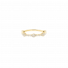 DJULA Half Wedding Ring Yellow Gold Fleurettes Set with Diamonds