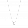 DJULA White Gold Mini Moon Necklace Set with Diamonds / Chaine Forçat Spring Ring